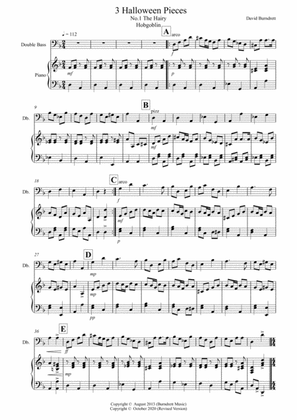 3 Halloween Pieces for Double Bass And Piano
