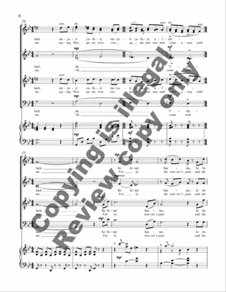 Songs of My Beloved: 3. Anah Dodi, V'amar Li (My Beloved Spoke to Me) 4-Part scores gallery preview page 14