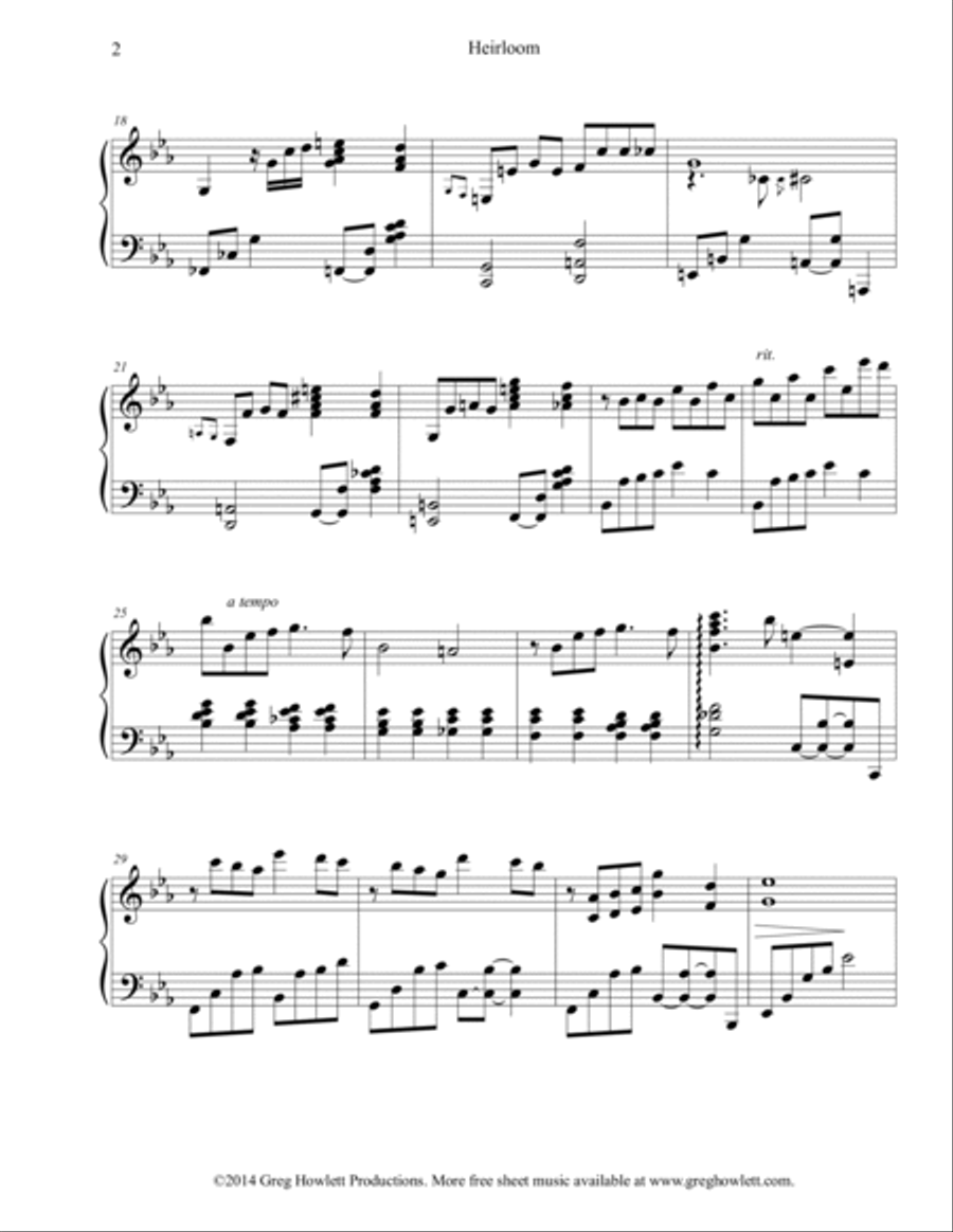 Heirloom Heirloom Piano Solo scores gallery preview page 2