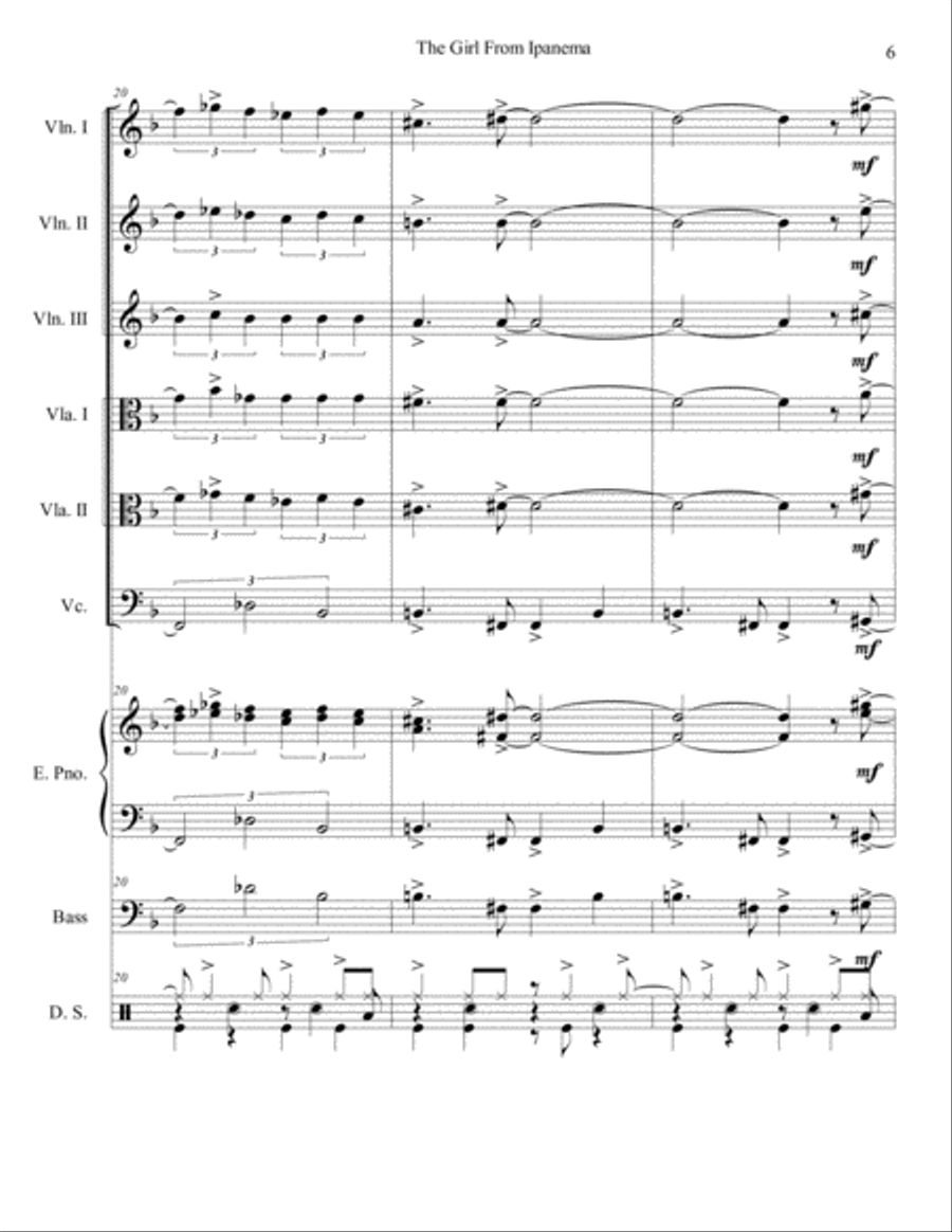 The Girl From Ipanema (garôta De Ipanema) Set of Parts scores gallery preview page 6