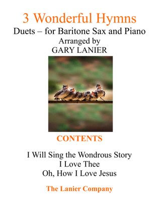 Book cover for Gary Lanier: 3 WONDERFUL HYMNS (Duets for Baritone Sax & Piano)