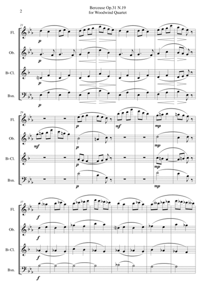 Berceuse Op.31 N.19 for Woodwind Quartet image number null