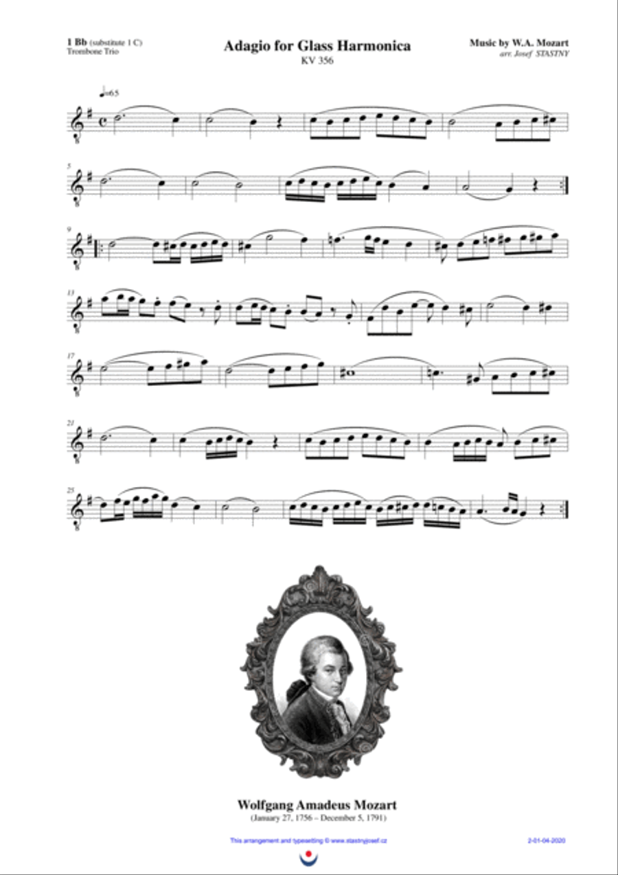 Adagio for Glass Harmonica Small Ensemble scores gallery preview page 3