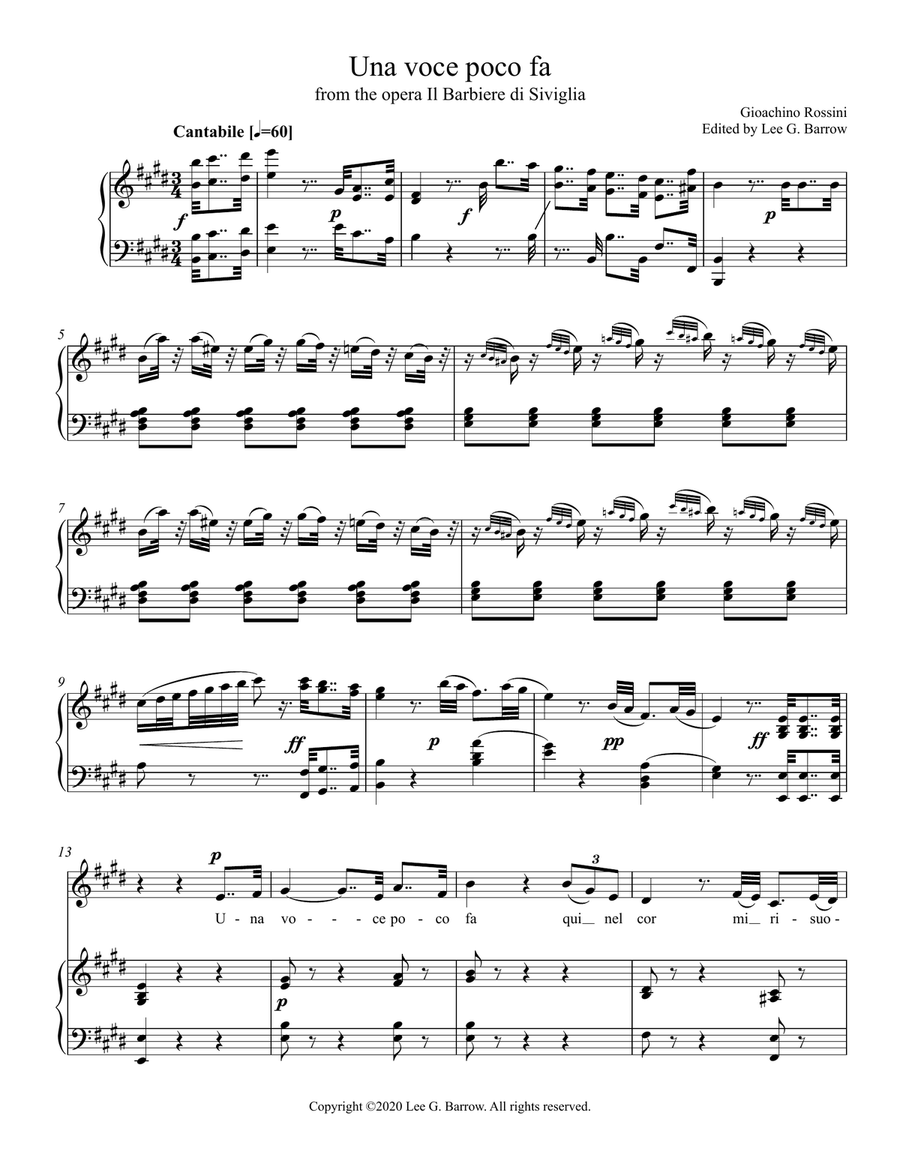 Una voce poco fa (original key) Voice Solo scores gallery preview page 2