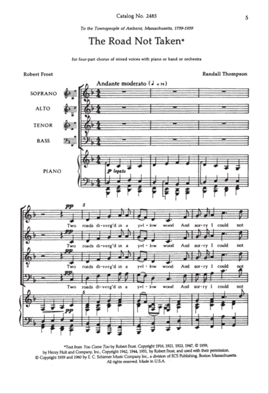 The Road Not Taken 4-Part scores gallery preview page 5