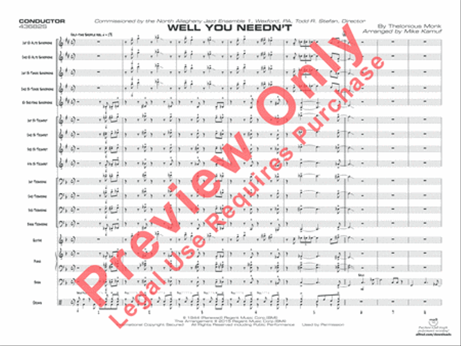 Well You Needn't Jazz Ensemble scores gallery preview page 2