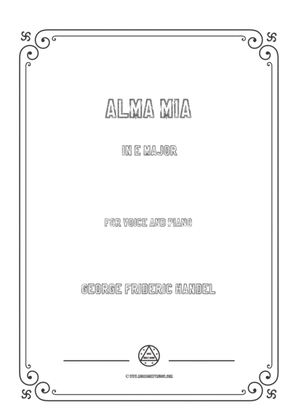 Book cover for Handel-Alma mia in E Major,for Voice and Piano