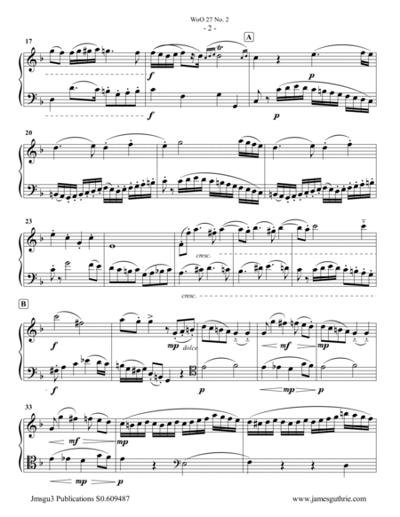 Beethoven: Duet WoO 27 No. 2 for Violin & Cello image number null