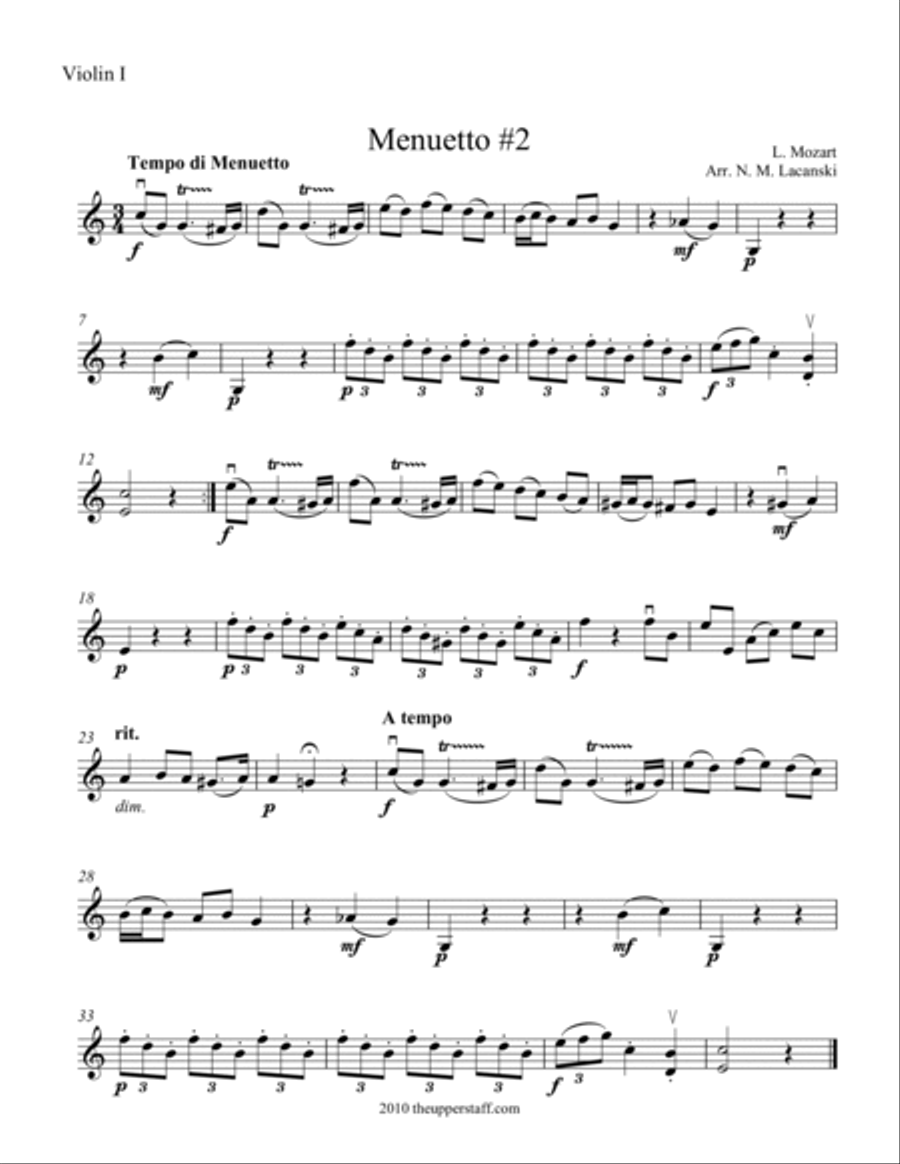 Menuetto #2 String Trio scores gallery preview page 3