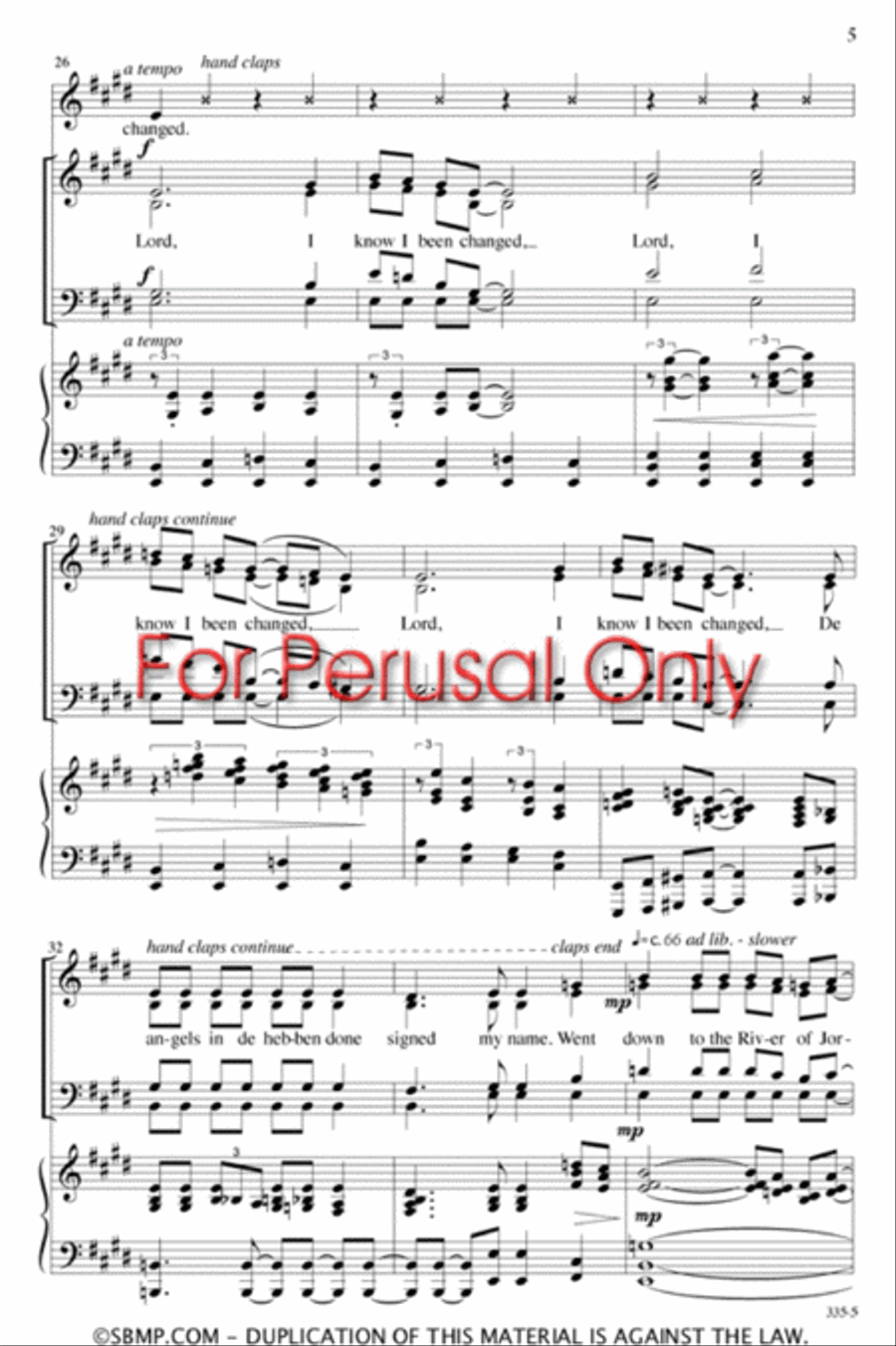Lord, I Know I Been Changed - SATB Octavo 4-Part scores gallery preview page 5