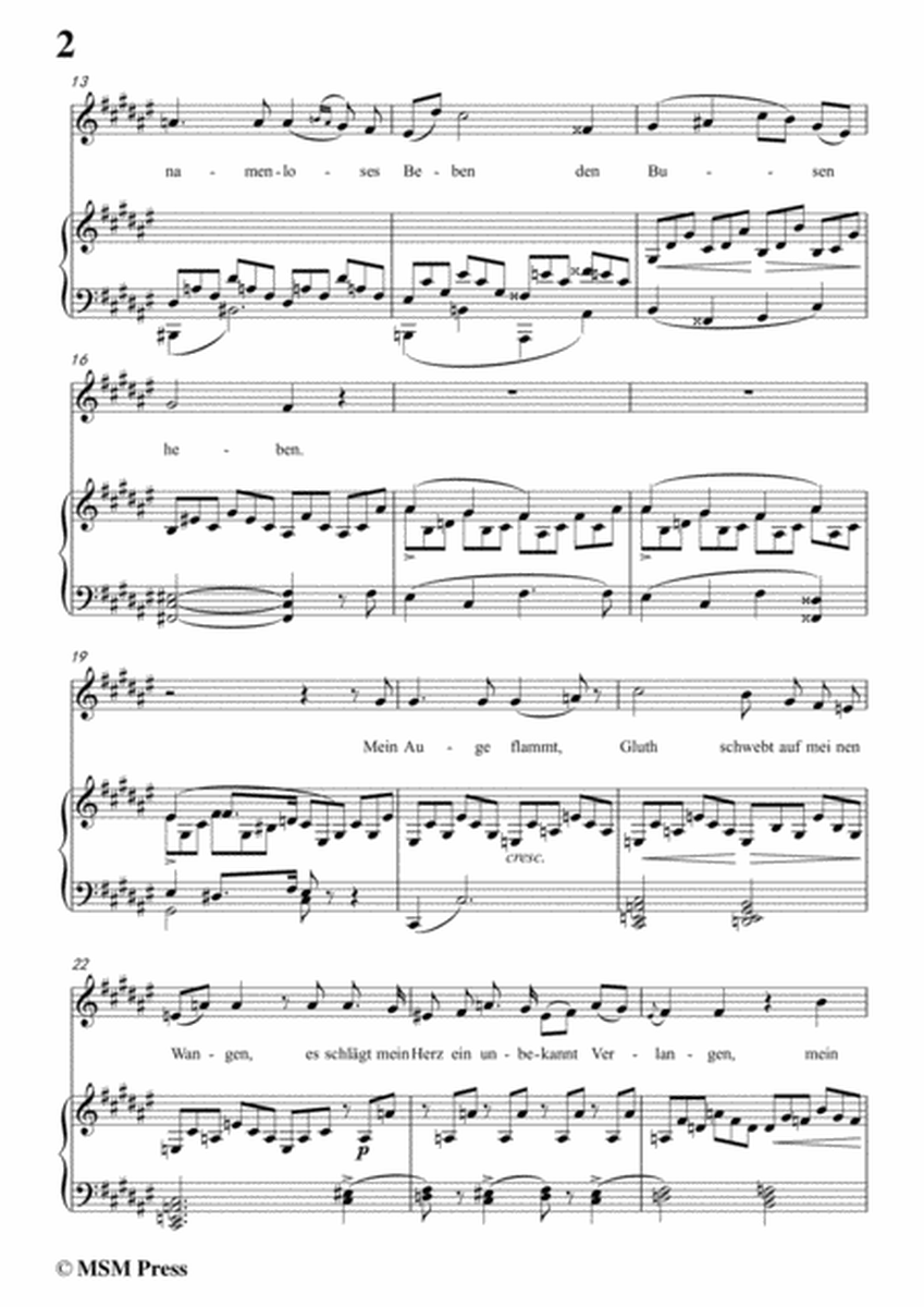 Schubert-Heimliches Lieben,Op.106 No.1,in F sharp Major,for Voice&Piano image number null