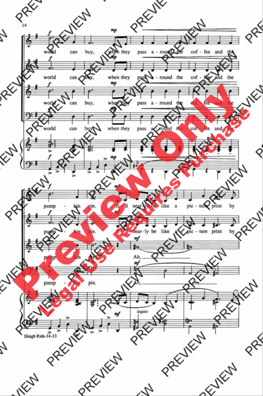 Sleigh Ride Sleigh Ride 4-Part scores gallery preview page 14