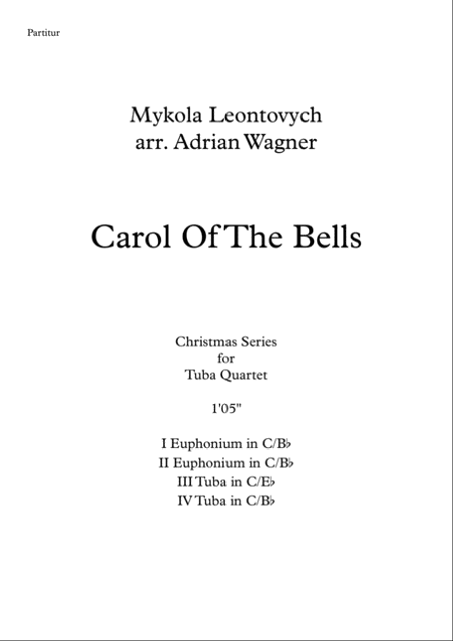 "Carol Of The Bells" Tuba Quartet arr. Adrian Wagner image number null