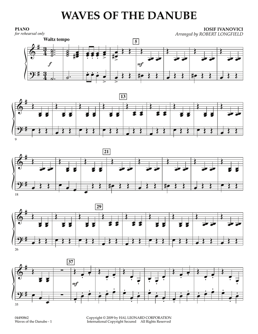 Waves of the Danube - Piano Orchestra scores gallery preview page 1