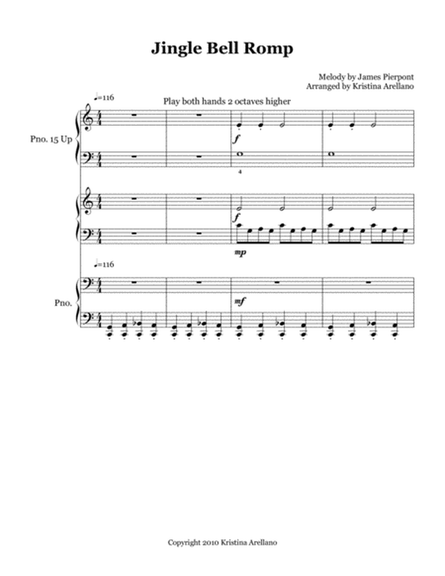 Jingle Bells Romp Trio (1 piano, 6 hands) image number null