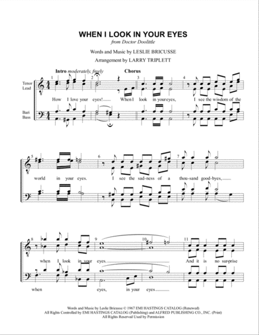 When I Look In Your Eyes TTBB scores gallery preview page 1
