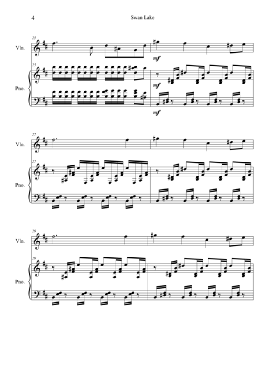 Tchaikovsky's The Flight of Swans - Score and Parts String Duet scores gallery preview page 5