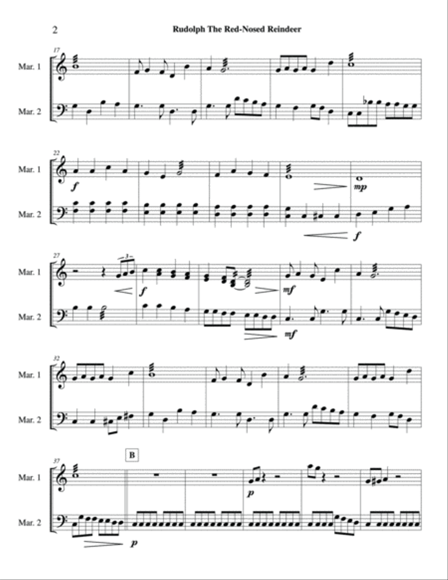 Rudolph The Red-nosed Reindeer Percussion scores gallery preview page 3