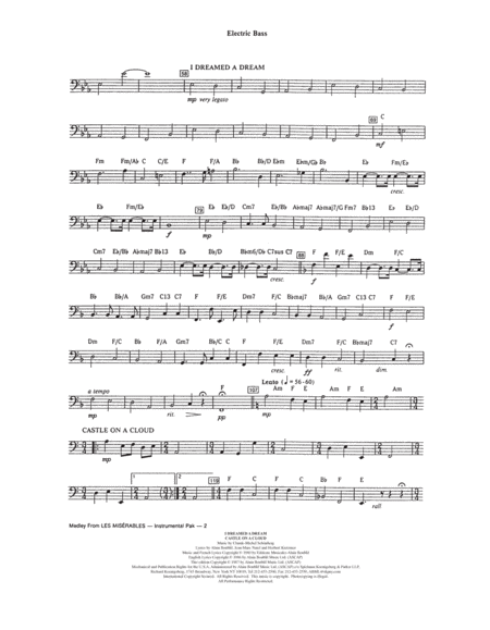 Les Miserables (Choral Medley) (arr. Ed Lojeski) - Electric Bass