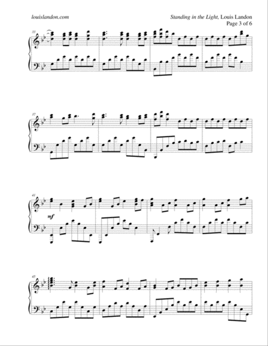 Standing in the Light Piano Solo scores gallery preview page 3