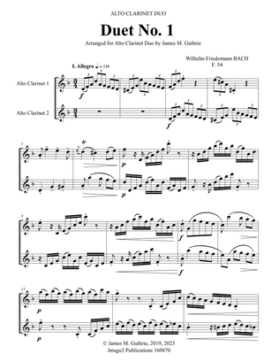 WF Bach: Duet No. 1 for Alto Clarinet Duo