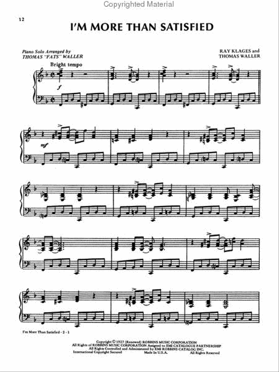 The Genius of Thomas Fats Waller Piano Solo scores gallery preview page 4