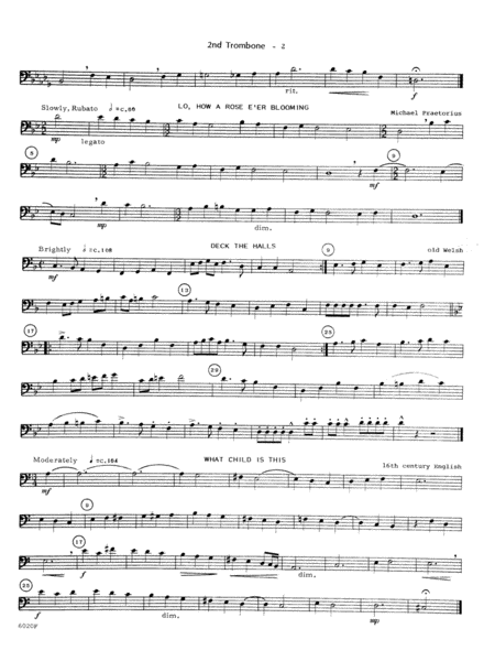 Ten Christmas Carols For 3 Trombones - 2nd Trombone
