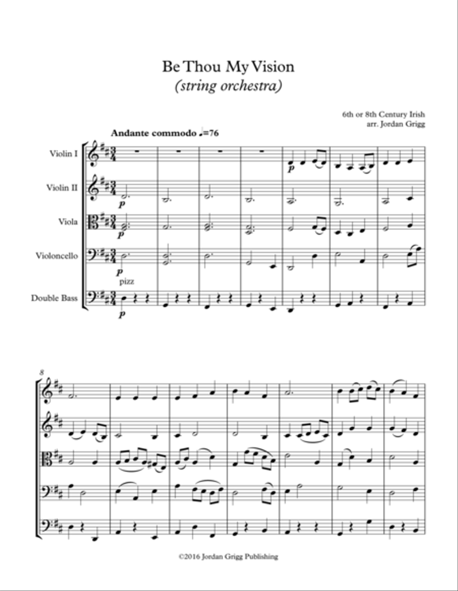 Be Thou My Vision (string orchestra) Be Thou My Vision (string orchestra) String Quartet scores gallery preview page 1