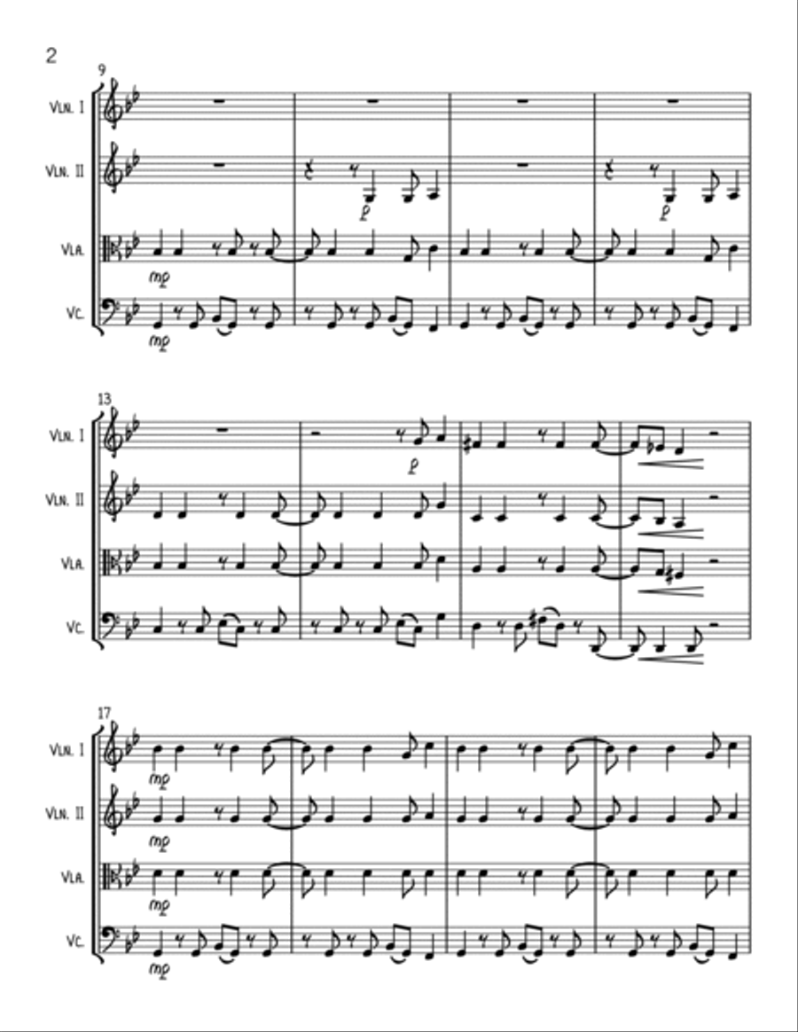 Bad Guy String Quartet scores gallery preview page 2