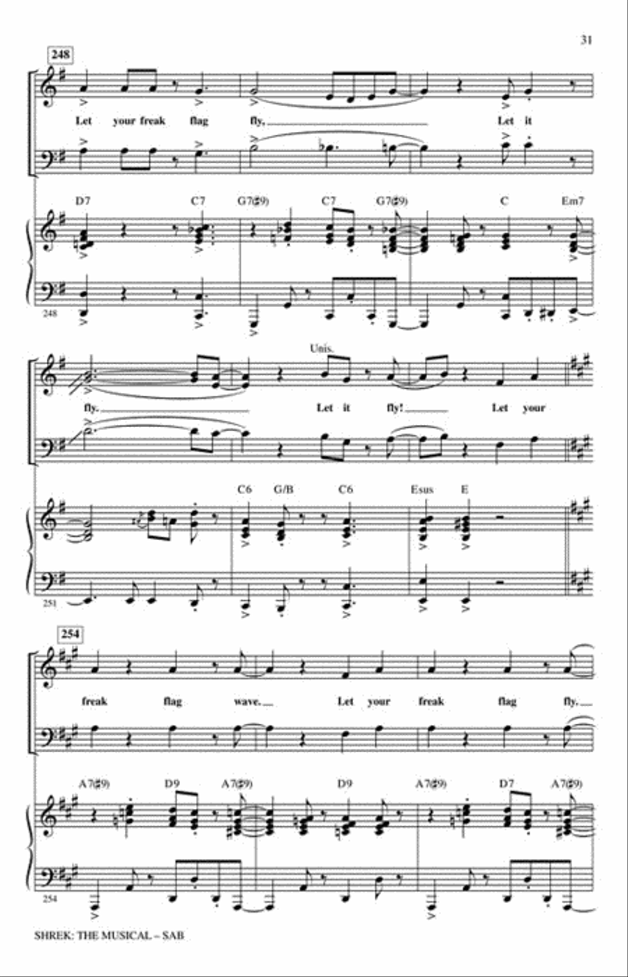Shrek: The Musical (Choral Medley) 3-Part scores gallery preview page 5