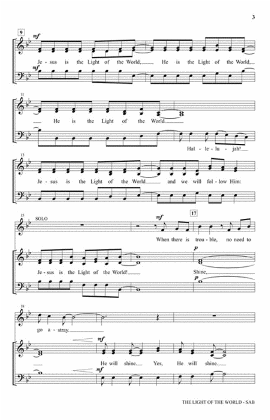The Light of the World 3-Part scores gallery preview page 3
