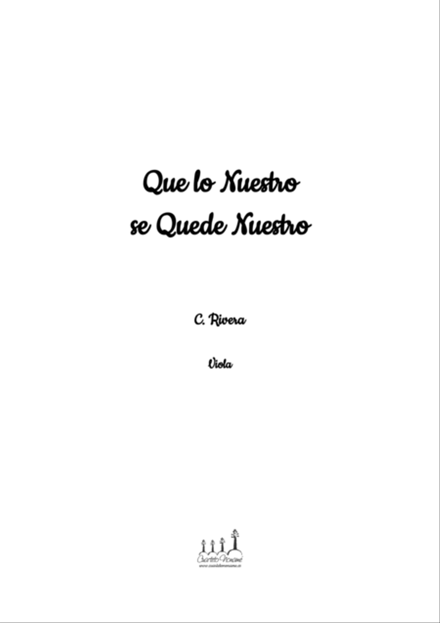 Que Lo Nuestro Se Quede Nuestro String Quartet scores gallery preview page 4