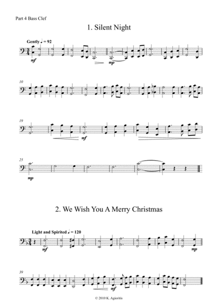 Carols for Four (or more) - Fifteen Carols with Flexible Instrumentation - Part 4 - C Bass Clef
