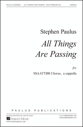 Book cover for All Things Are Passing