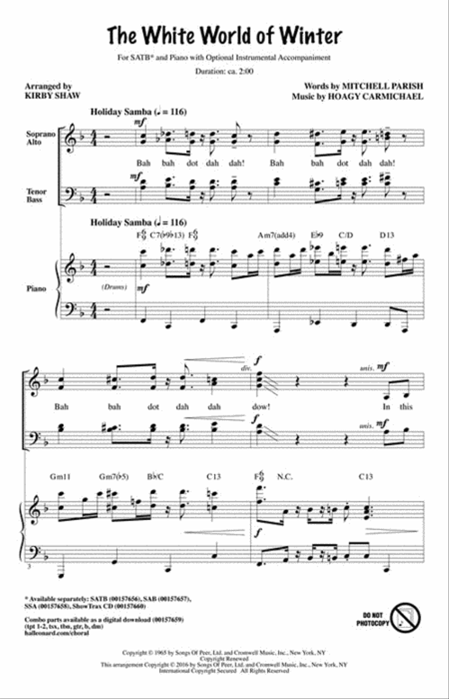 The White World of Winter Vocal Jazz Ensemble scores gallery preview page 2