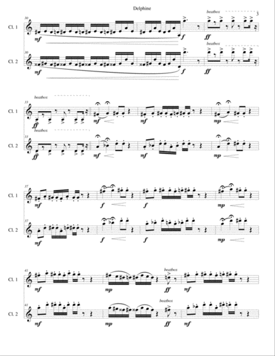 Delphine - all 5 versions for clarinets Clarinet Solo scores gallery preview page 5