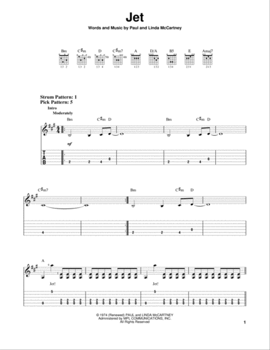 Jet Jet Acoustic Guitar scores gallery preview page 1