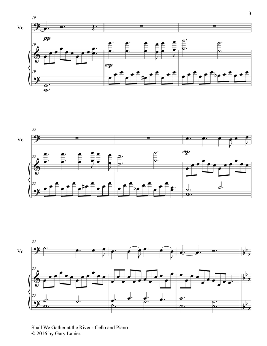 GENTLE HYMNS FOR WORSHIP (Cello and Piano with Parts) Piano scores gallery preview page 4