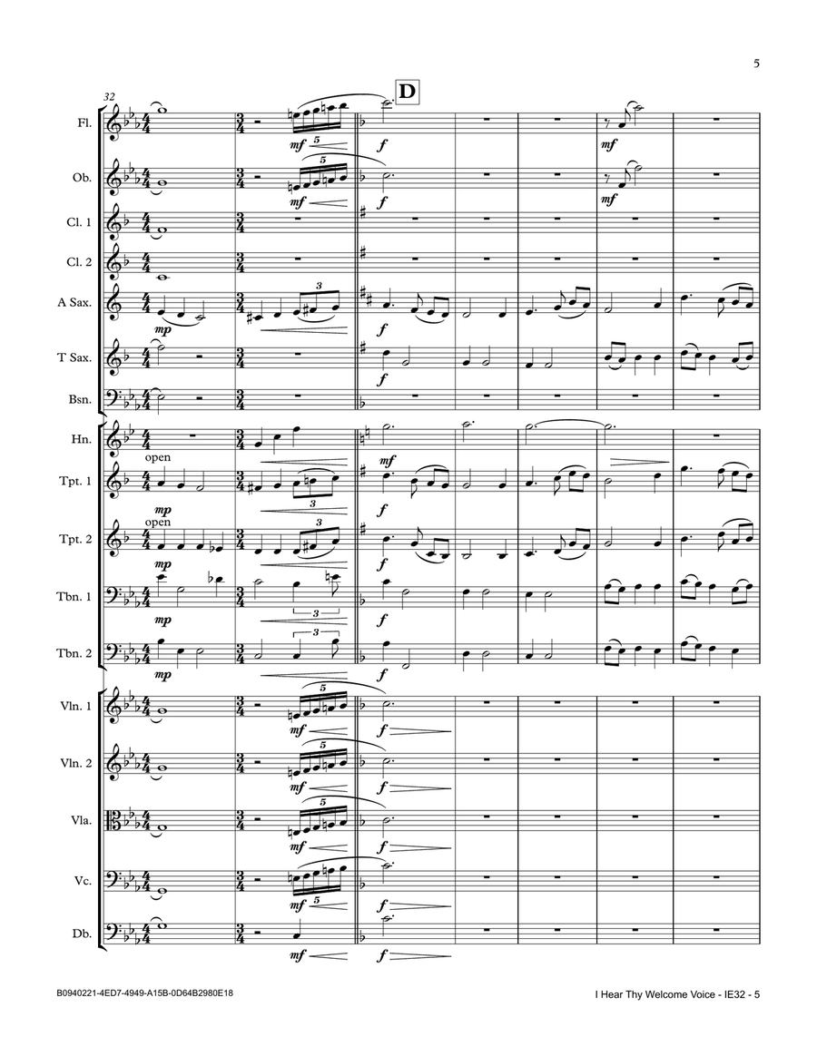 I Hear Thy Welcome Voice Full Orchestra scores gallery preview page 5