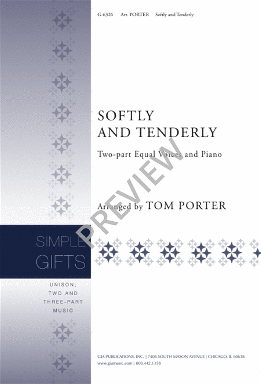 Softly and Tenderly 2-Part scores gallery preview page 1