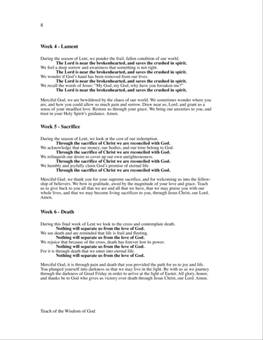Teach Us the Wisdom of God 4-Part scores gallery preview page 8