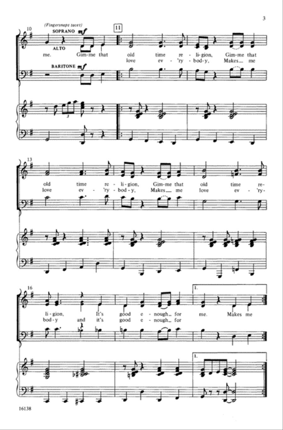 Old Time Religion Medley 3-Part scores gallery preview page 3