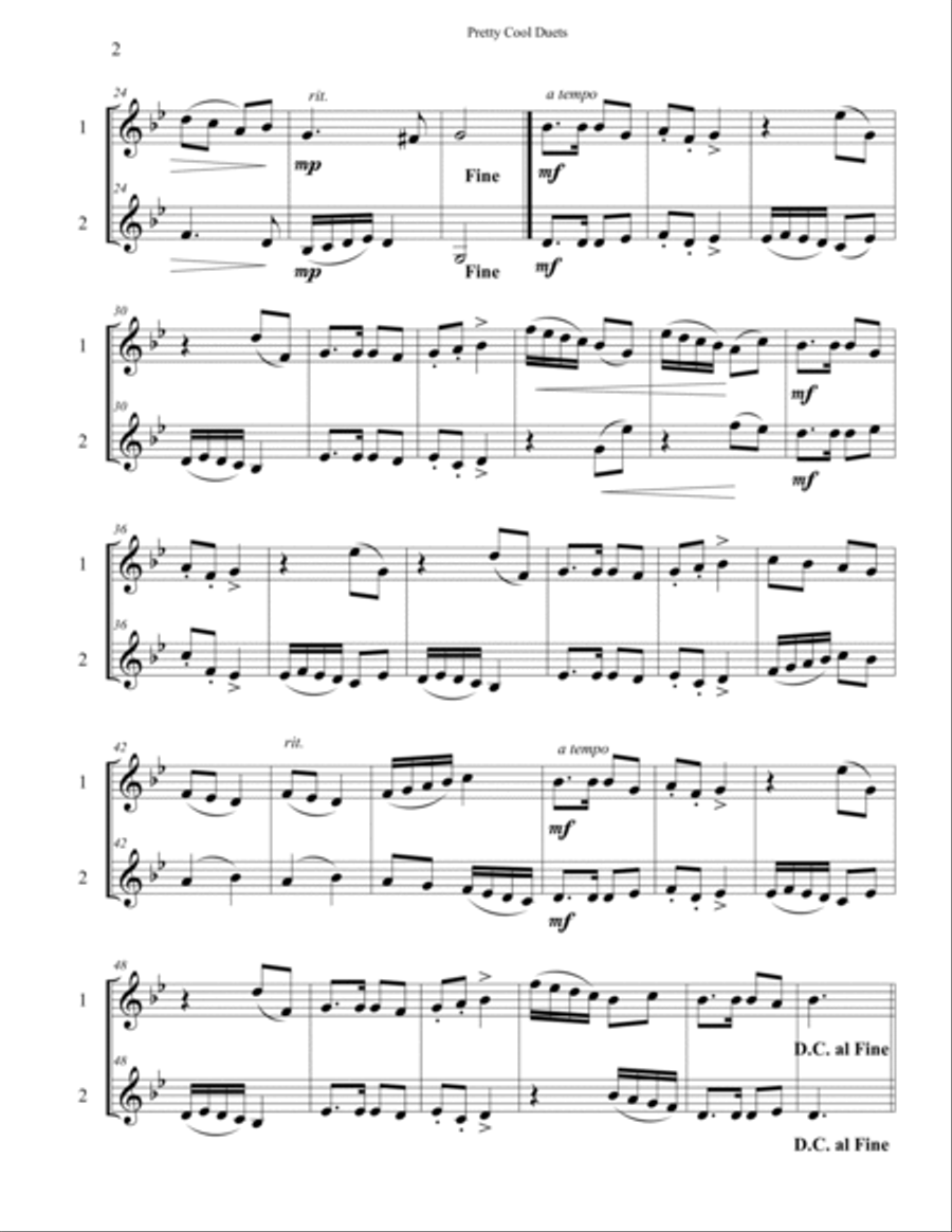 Pretty Cool Duets for Clarinets Clarinet Duet scores gallery preview page 3