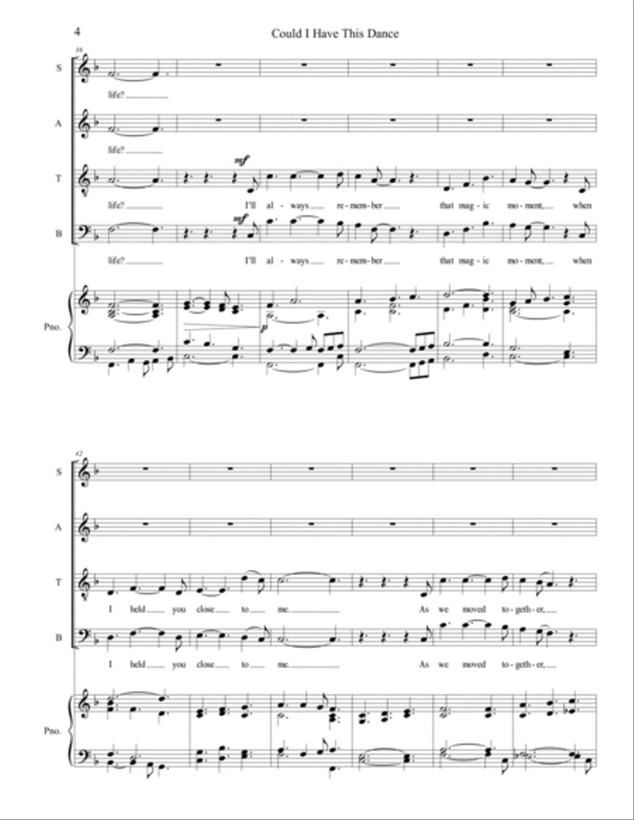 Could I Have This Dance Could I Have This Dance 4-Part scores gallery preview page 4