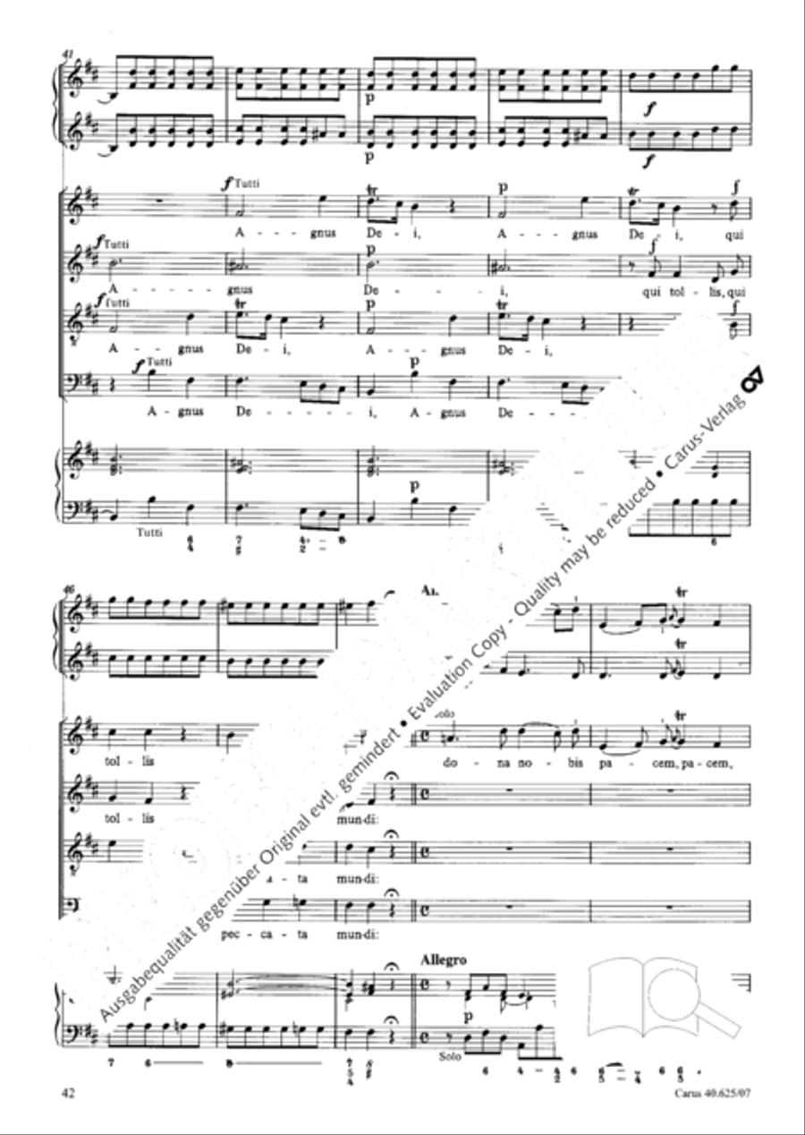 Missa brevis in D Major, K. 194 4-Part scores gallery preview page 43