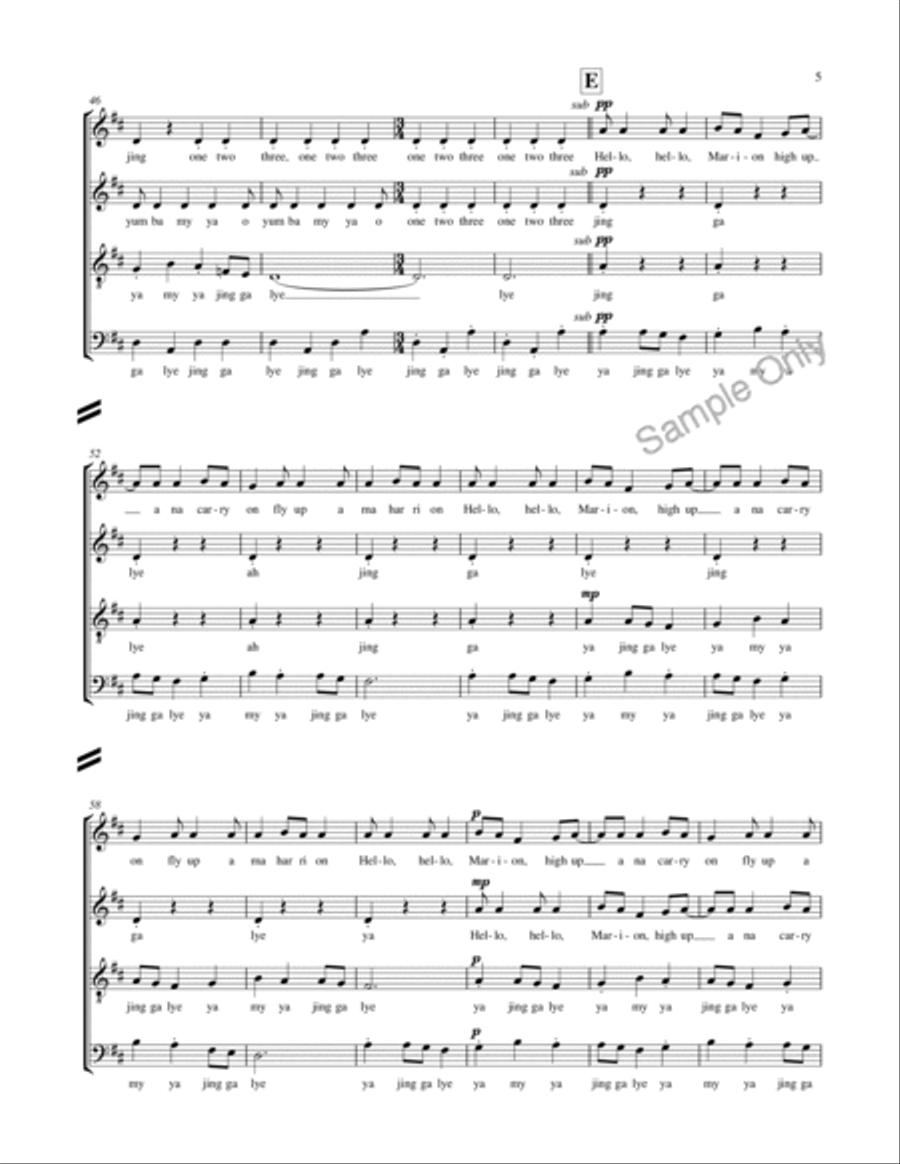 Jing Ga Lye Ya Jing Ga Lye Ya 4-Part scores gallery preview page 5