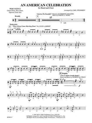 An American Celebration (for Band and Choir): 1st Percussion