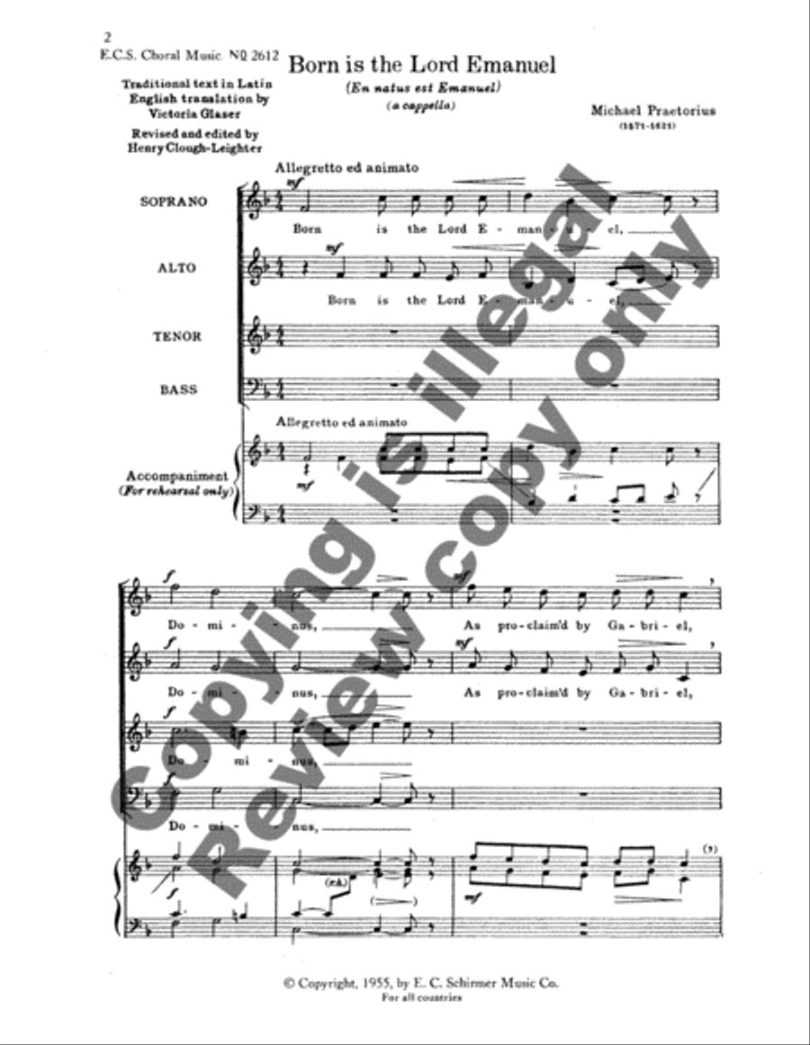 Born is the Lord Emanuel (En natus est Emanuel) 4-Part scores gallery preview page 6
