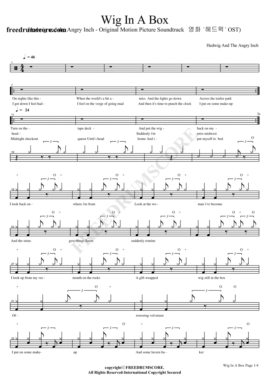 Wig In A Box Drum Set scores gallery preview page 1