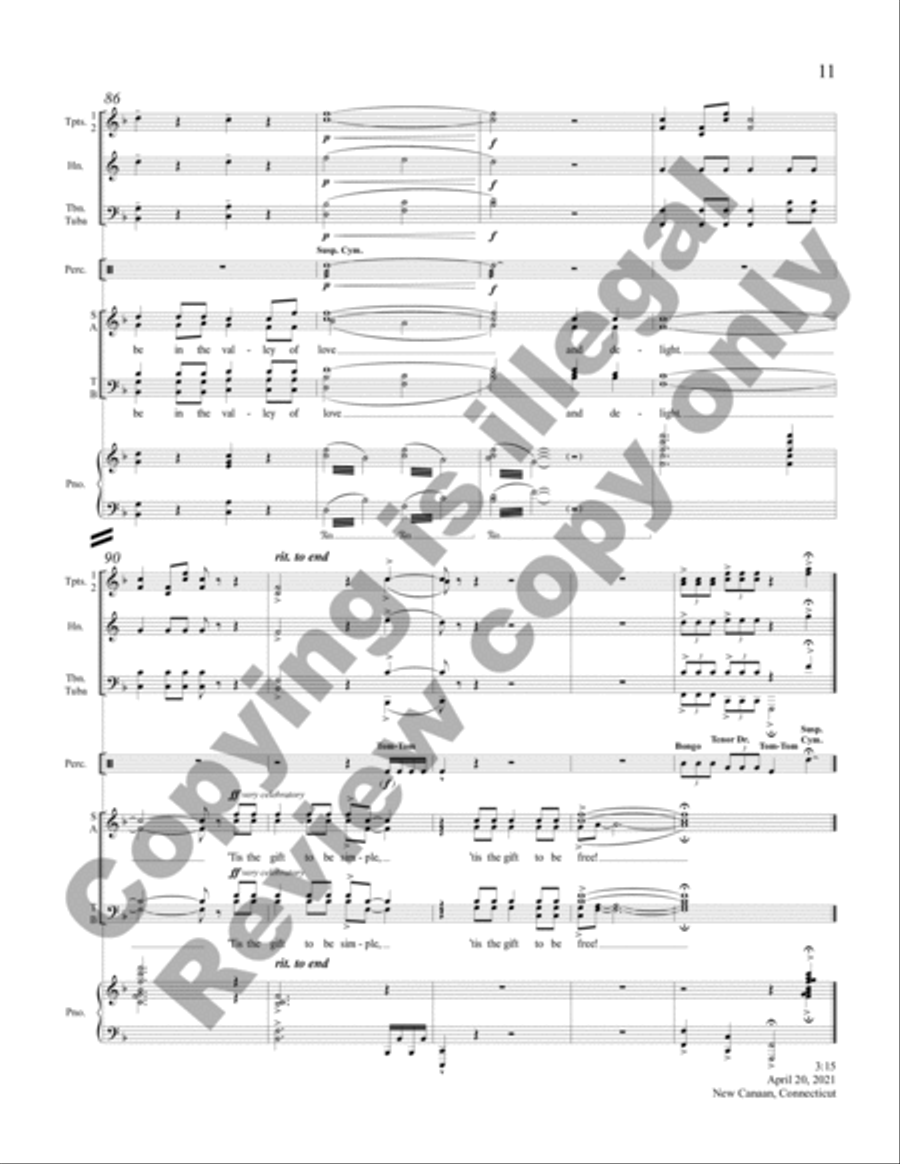 The Gift to Be Free (Full Score)